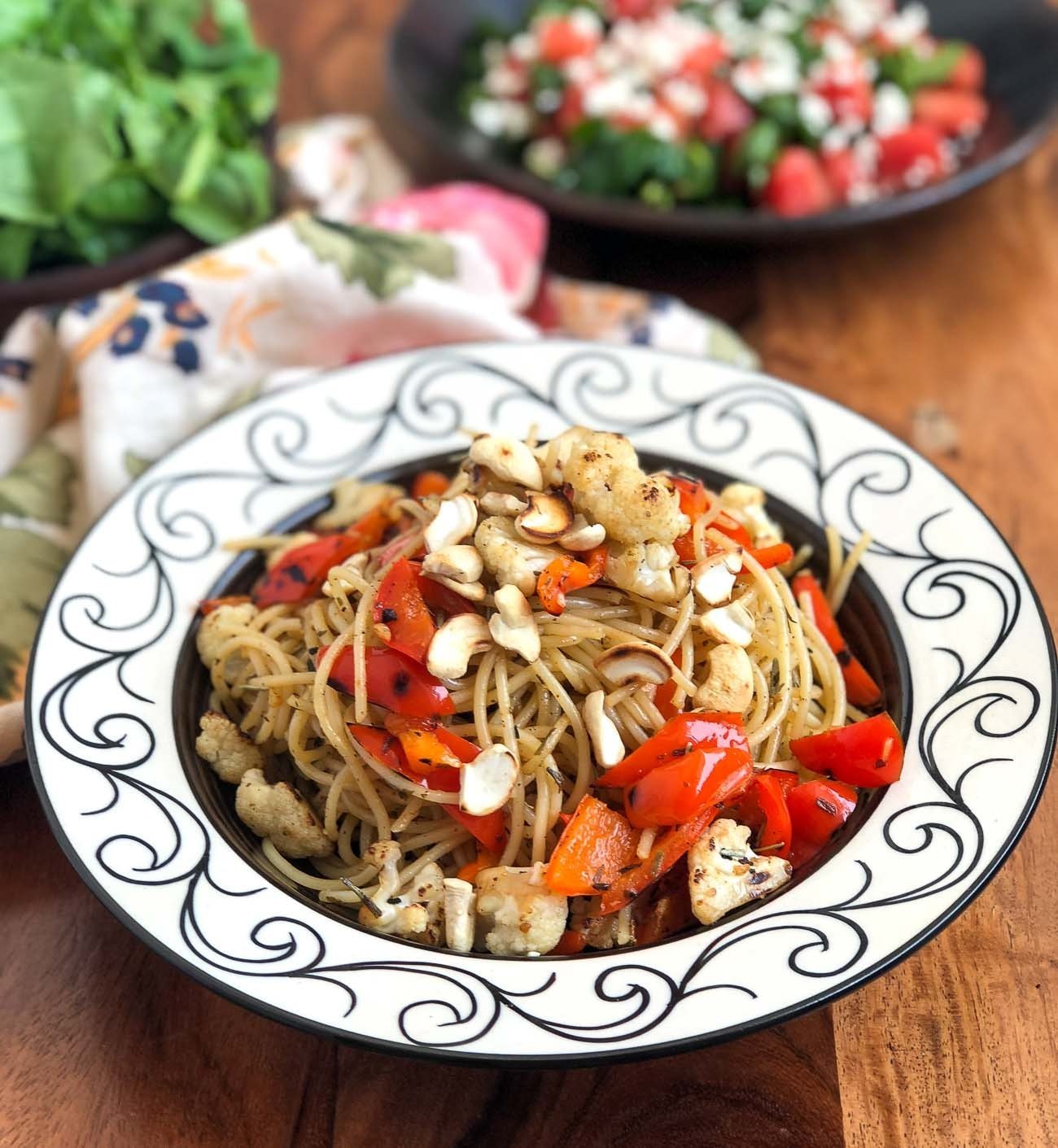 Garlic Olive Oil Pasta with Vegetables - Main Course