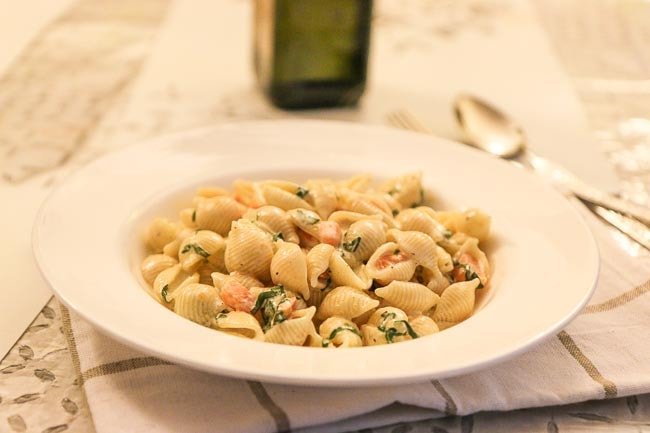 Baked Carrot Basil Shell Pasta - Main Course